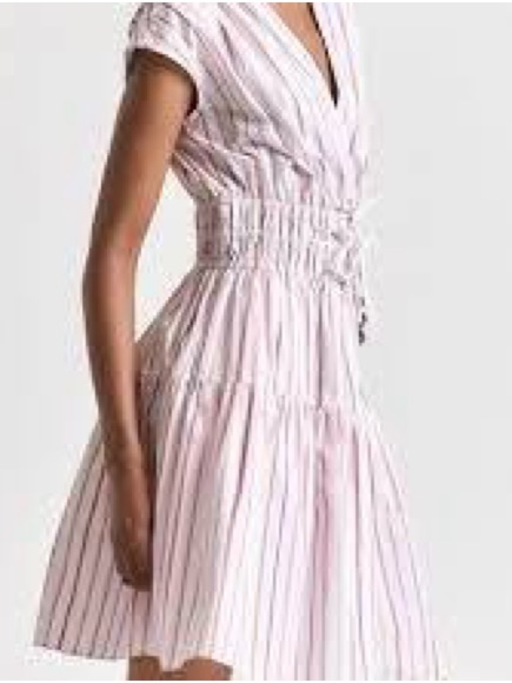 NWT Derek Lam 10 Crosby Striped Dress White/Pink Size 10 Retail $450